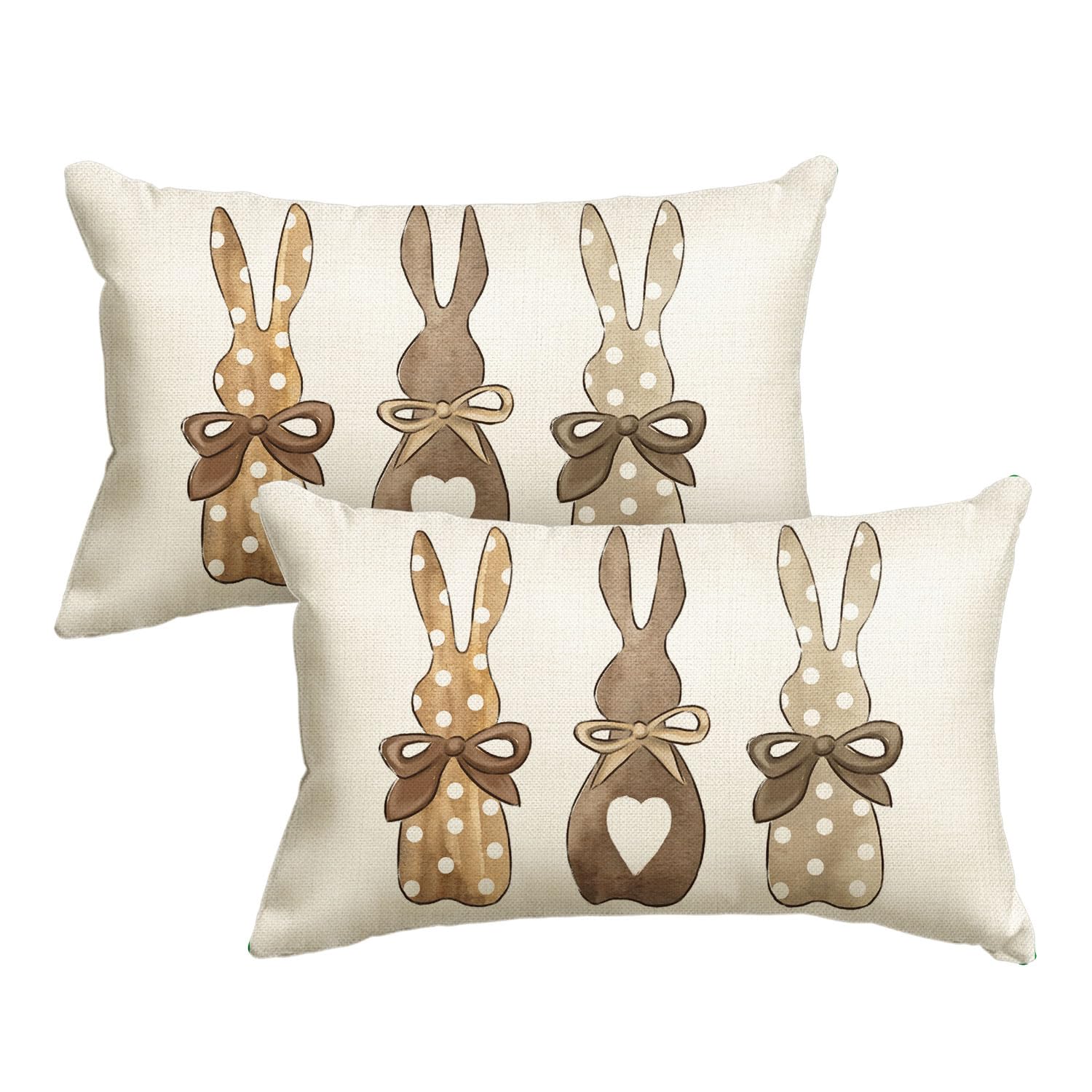 Housse de coussin de Pâques pour déco canapé salon ambiance printanière lot de 2 avec lapin