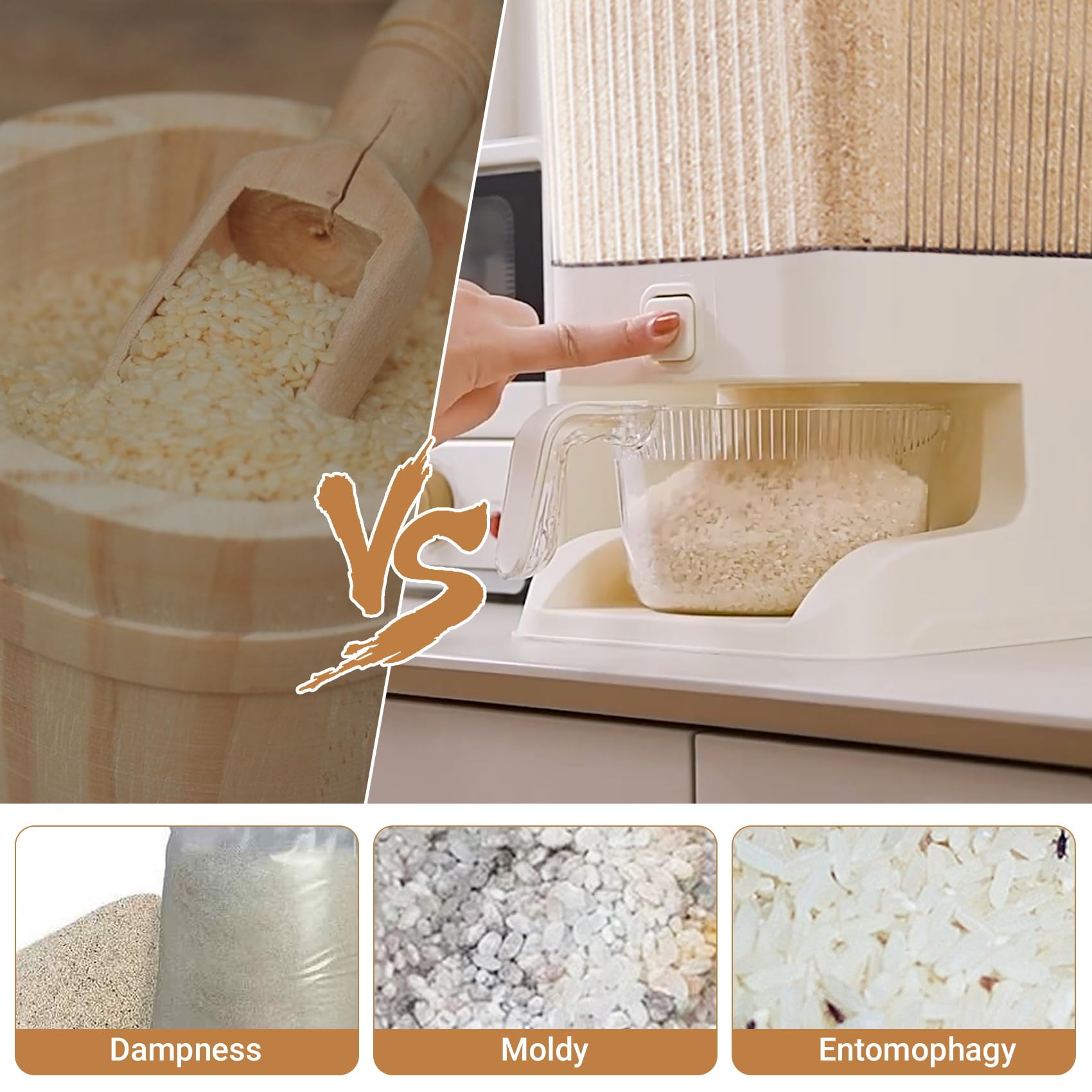 Dispenser di 10 kg contenitore di con misurino contenitore di stoccaggio del per organizzazione del piano di della dispensa della cucina