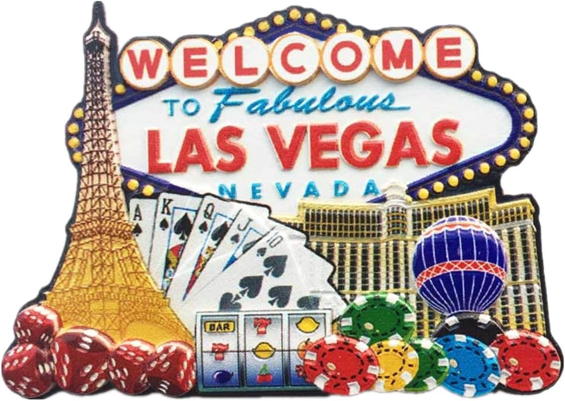 3D Famous Casino Las Vegas Nevada USA Fridge Magnet Souvenir Gift，Home & Kitchen Decoration Magnetic Sticker Las Vegas USA Refrigerator Magnet Collection