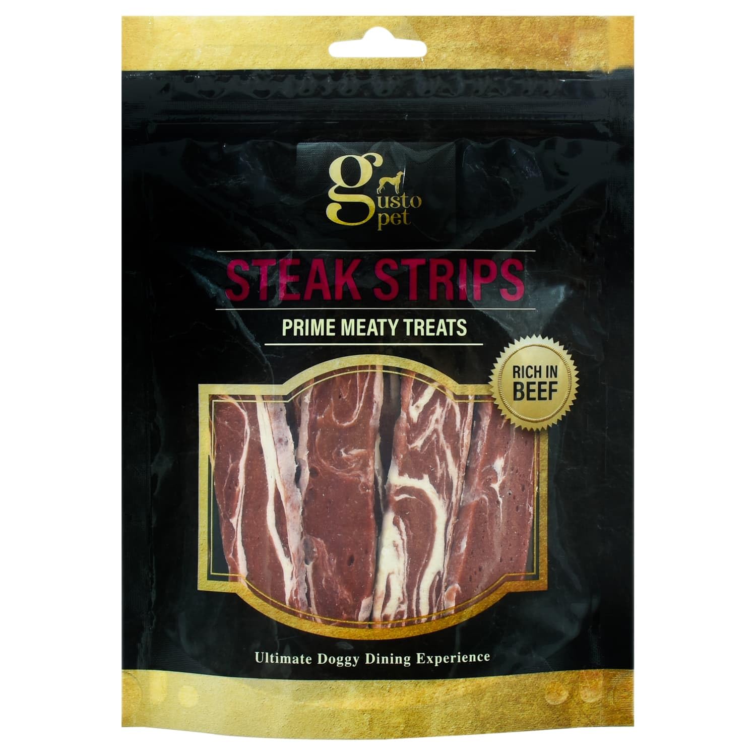 Doggie Delights Dog Treats Premium Quality Delicious Doggie Healthy Treats For Dogs Low in Fat Real High In Protein Pack Of 1 (Gusto Steak Strips) โ image 1
