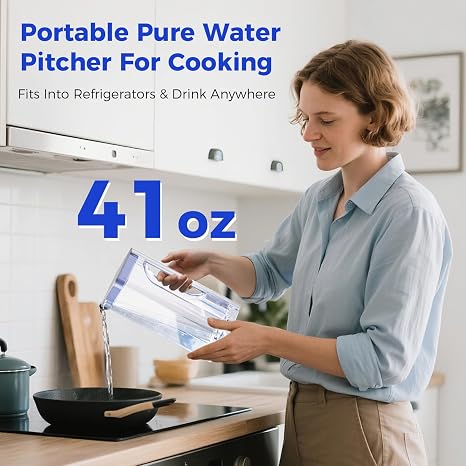 CT910WP Pure Water Pitcher 1.2L/40.6oz, for CT910 CT910H Countertop RO System (Blue)