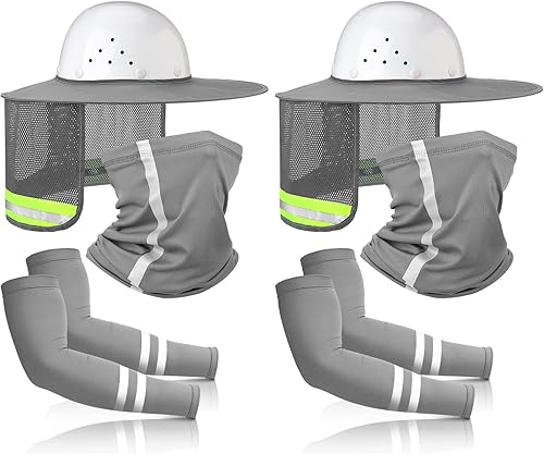 SATINIOR 8 unidades de sombrero duro de ala completa para el sol, protección solar, protección para el cuello, polaina para el cuello, bufanda