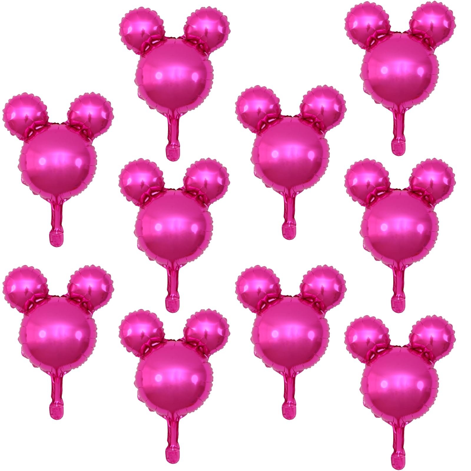 10pcs 24inch rose red(hot pink) mouse mylar balloons, mouse birthday party decorations balloon,mouse birthday party supplies