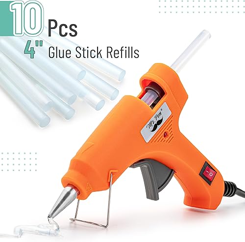Miniatura 2 de Mr. Pen - Kit de pistola de pegamento caliente, 20 W, naranja, pistola de pegamento con 10 barras de pegamento, juego de pistola de pegamento y