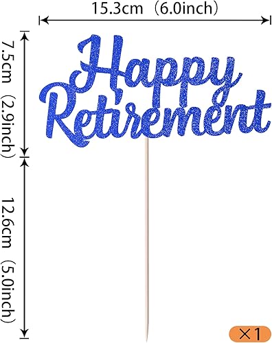 Miniatura 10 de Rsstarxi 1 paquete de decoración para tartas con purpurina dorada de despedida de Tensión, Hello Pension Cake Pick Happy Retirement Cake Decor para