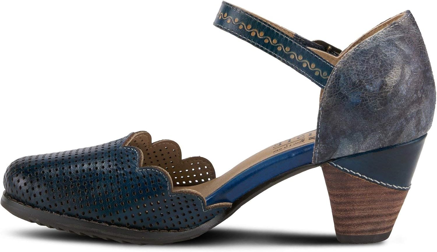 L'Artiste Parchelle Women's Hand Painted Leather D'Orsay Shoes with Strap - Image 3