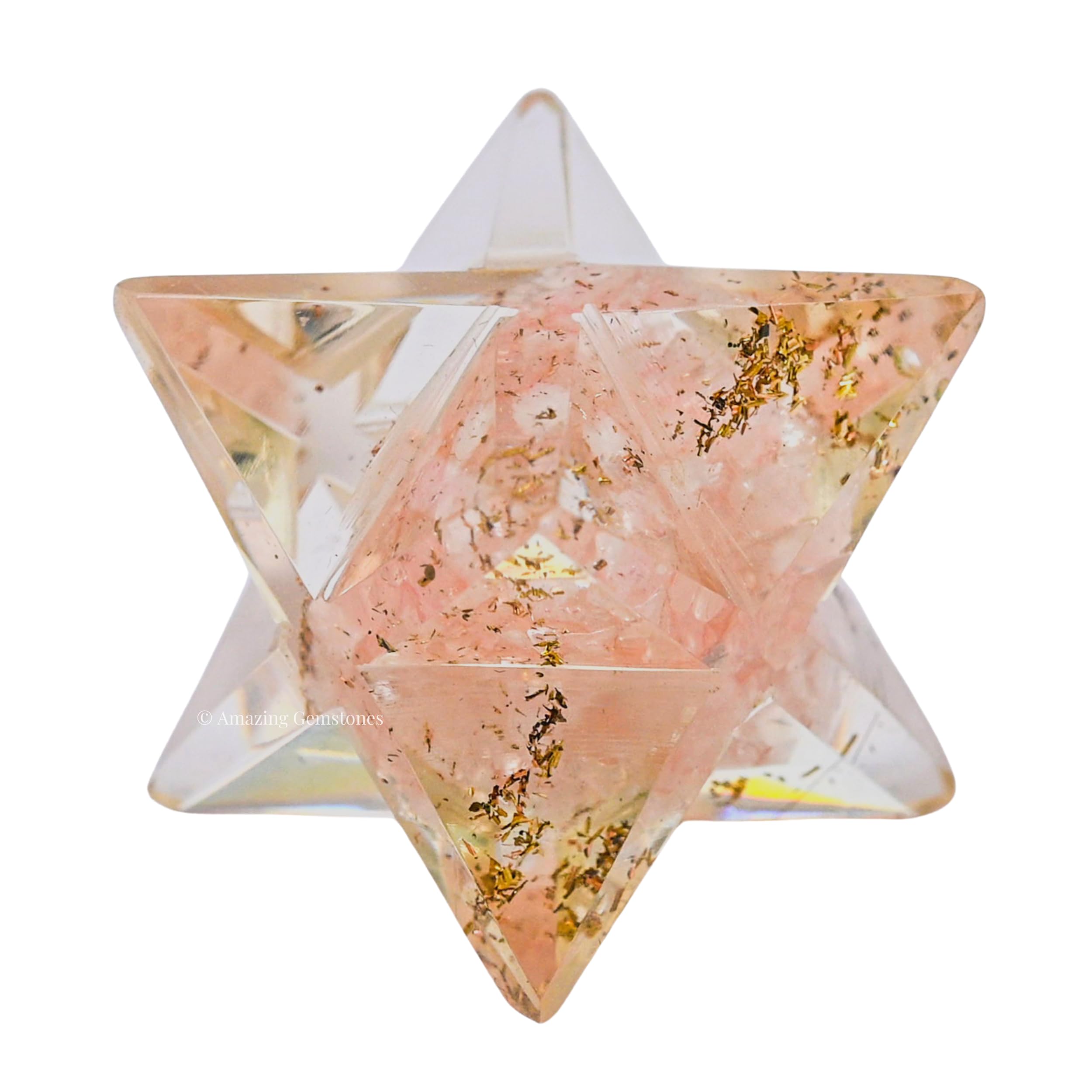 Amazon.com: Amazing Gemstone Rose Quartz Orgone Merkaba Crystal