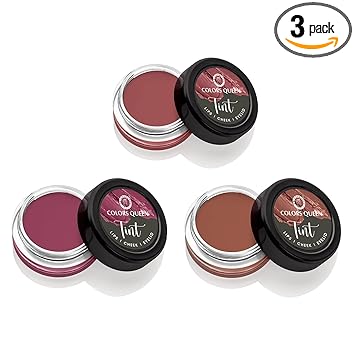 Colors Queen Matte Lip Tint & Chick Tint Combo with Richness of Jojoba Oil and Vitamin E for Lips, Eyelids & Cheeks (Crave for It, Pink N Chick & Nude Thrill, 3)