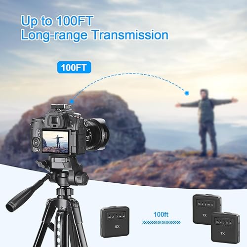 Miniatura 2 de ABSGEEGA Micrófono de solapa inalámbrico USB Lavalier para iPhone, iPad, cámaras y teléfonos Android, grabación de video profesional, micrófono Lav