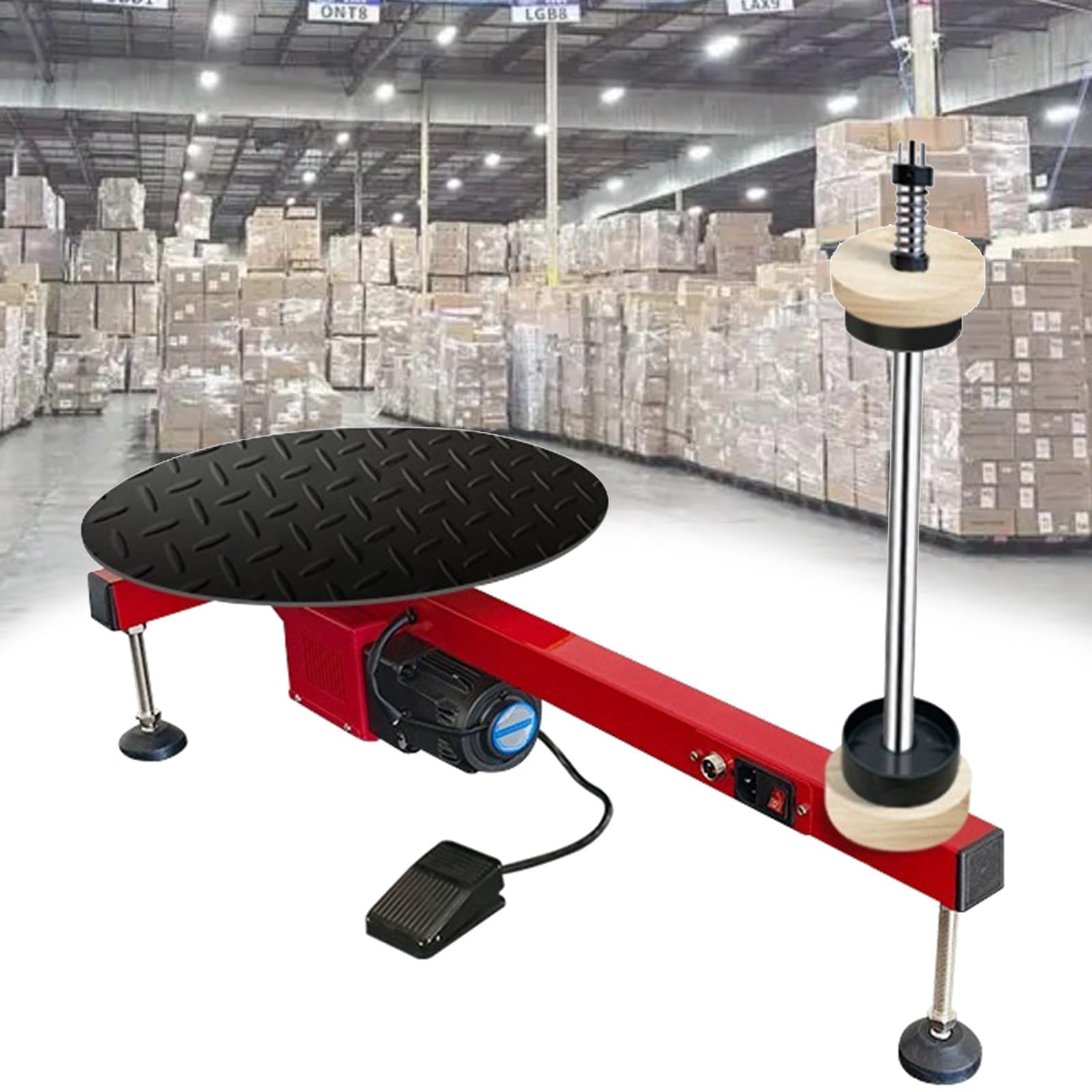 Jozyjul Multicolor Electric Stretch Flat Film Wrapping Machine,Pallet Wrapper, Stretch Wrapper, Stretch Film Dispenser, Speed ​​50 Rpm, Goods Wrapping Machine For Carton Box/Case/Pallet