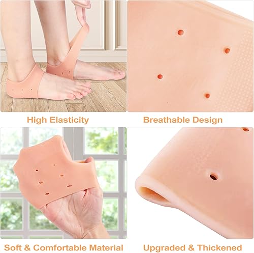 Miniatura 2 de Almohadillas protectoras de talón de gel, almohadillas de silicona para el talón para aliviar el dolor en el talón, úlceras por presión de pies,