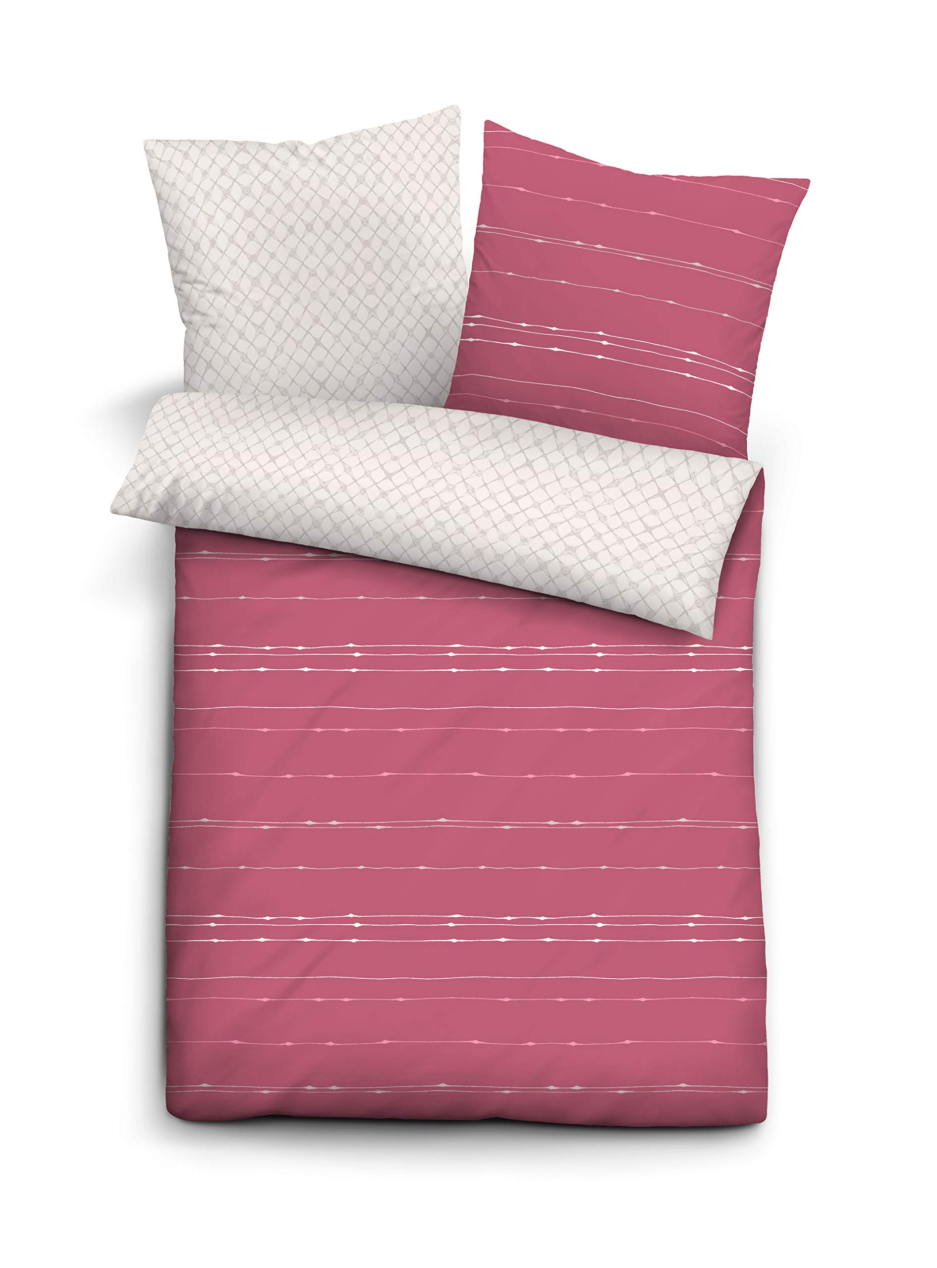 Biberna0006141 Bed Linen Set with Pillow Case Comfort Fine Flannelette 1 x 155 x 220 cm and 1 x 80 x 80 cm Burgundy