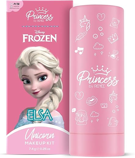 Disney Frozen Princess By RENEE Unicorn Makeup Kit Elsa 7.4 Gm, Pre-teen Girls, Includes 2 Matte, 4 Shimmer Eyeshadows, Lip Butter, Lip & Cheek Tint, Compact & Travel Friendly,…
