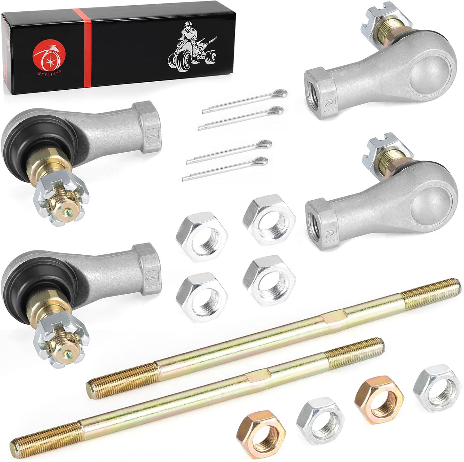 Left & Right Tie Rod Ends Kit for Yamaha Big Bear Bruin Bear Tracker 250 YFM250 1999-2009