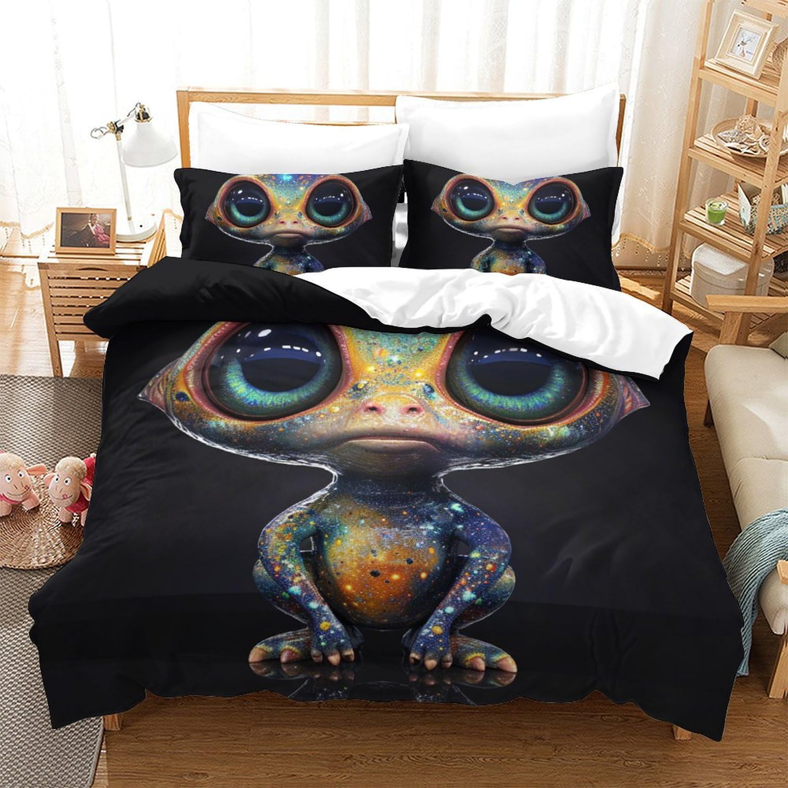 Parure de lit imprimées 3D Alien pour chambre d'enfants et ados