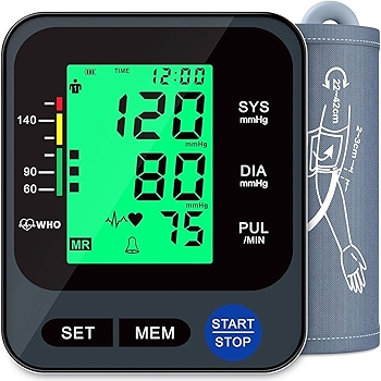 Automatic Blood Pressure Monitor with Hypertension Display