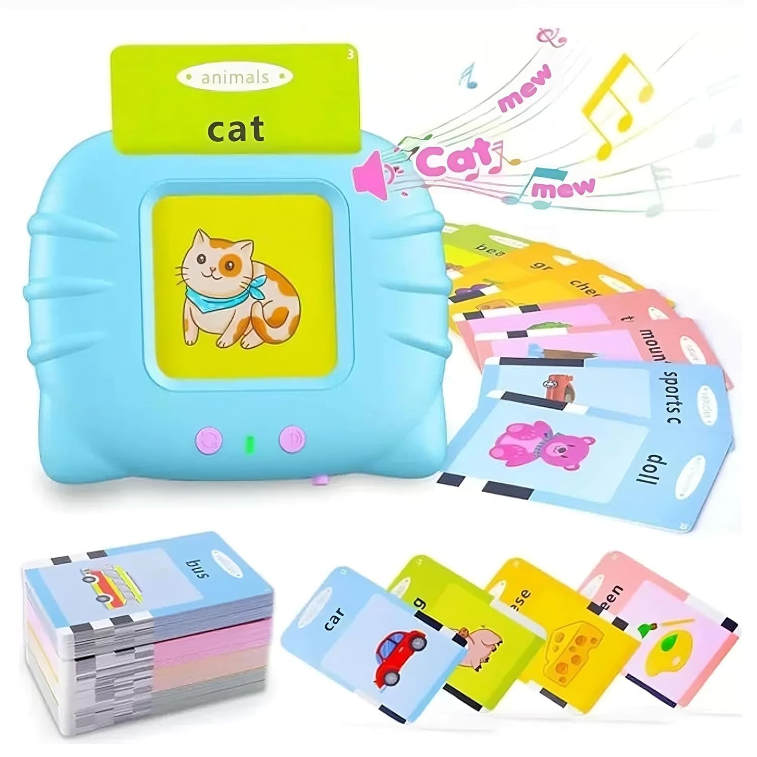 URBAN TOYS Flashing Educational Cards - 112 Double-Sided Cards with 224 Words, Interactive Learning Toy for Kids Ages 2-5, Montessori Style, Enhances Language Skills & Sensory Play (Color May Vary) (B0D7WFVL2T) Amazon Price History, Amazon Price Tracker