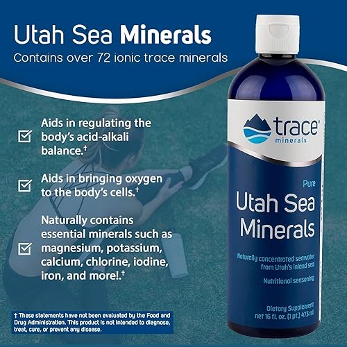 Miniatura 7 de Trace Minerals | Suplemento dietético puro de minerales marinos de Utah | Agua de mar interior concentrada naturalmente | Bebida deportiva de