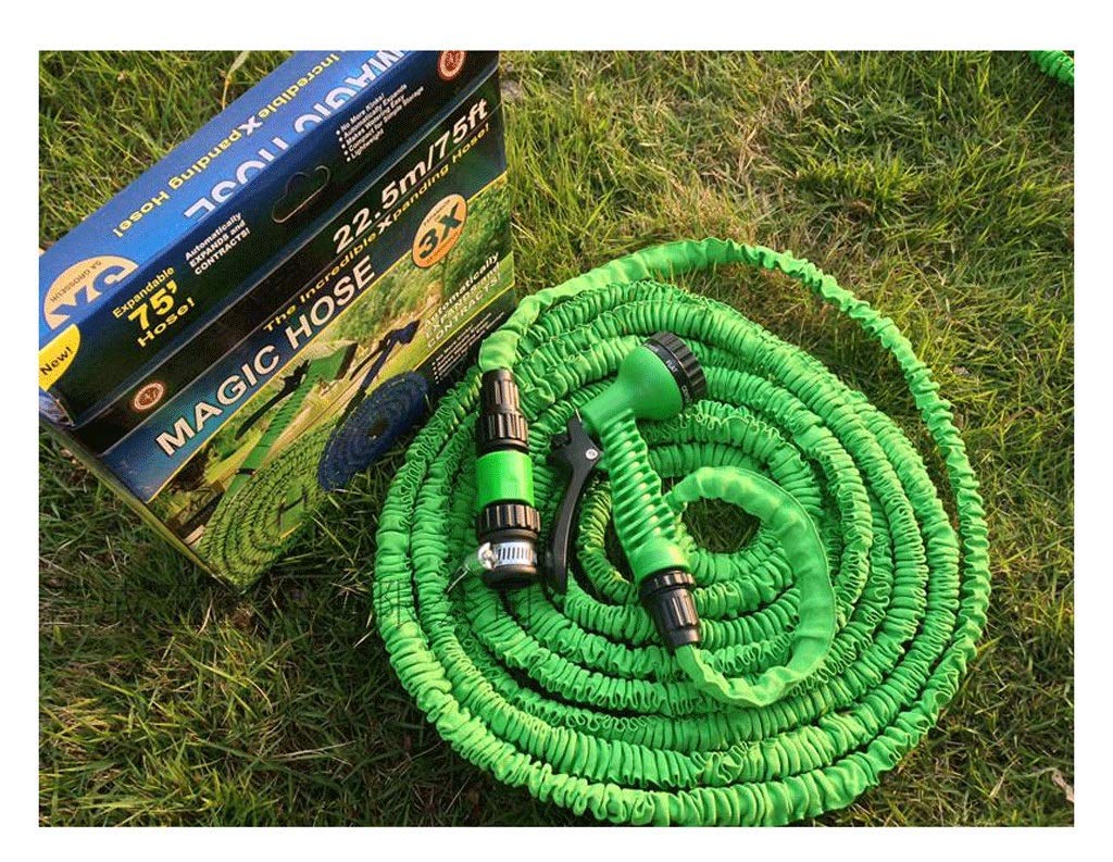 Tuyau d'arrosage multifonctionnel Tuyau d'eau télescopique à haute pression Tuyau d'arrosage extensible Pulvérisation d'eau 7 modes de pulvérisation différents pour le nettoyage de lavage de voiture