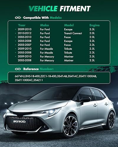 Miniatura 6 de SCITOO Motor de arranque 6674N L3H5-18-400 Escape 2005-2008 2.3L 2009-2010 2.5L Focus 2003-2007 2.3L 2005-2010 2.0L Transit Connect 2010-2012 2.0L