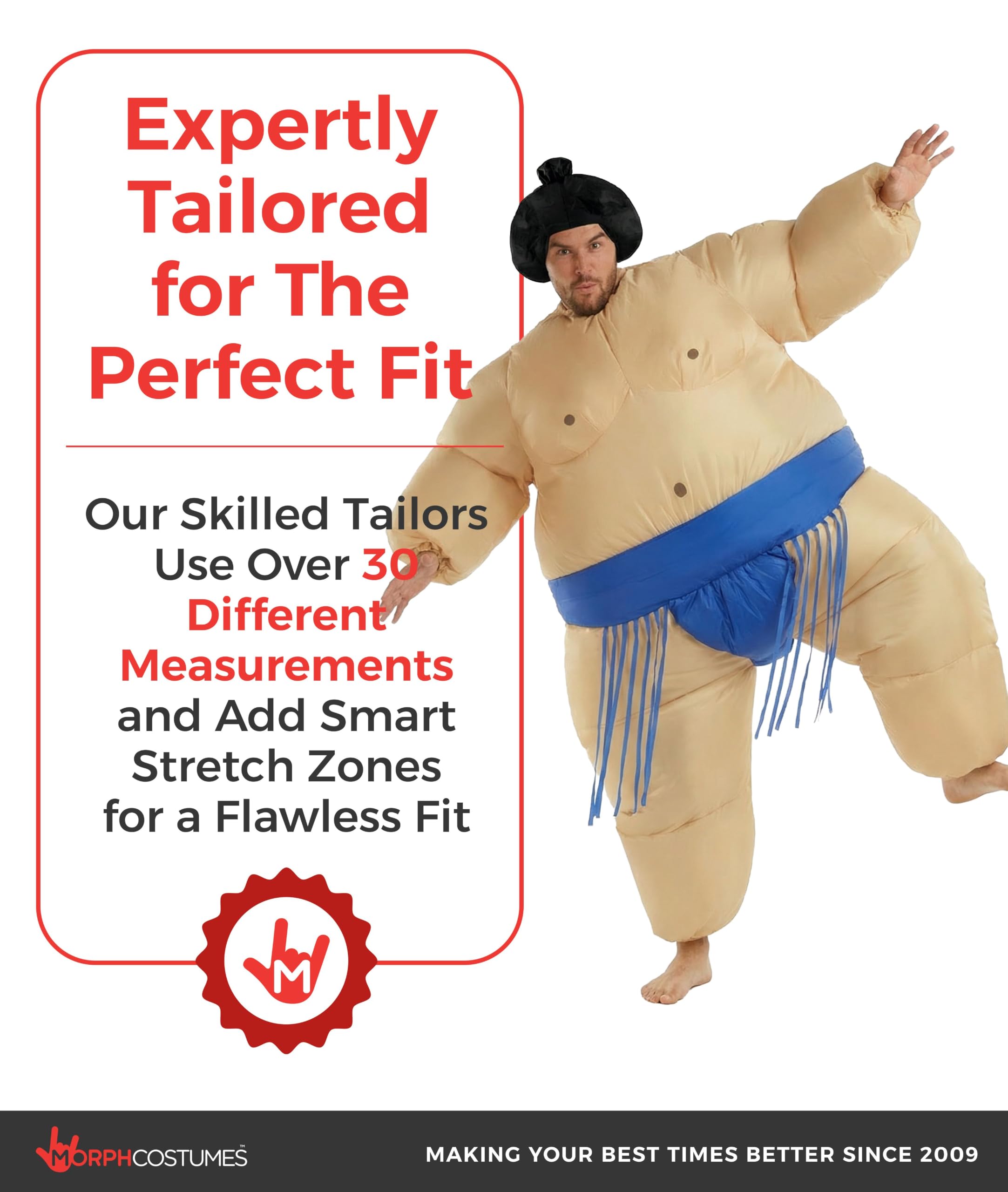 Morph Disfraz inflable de luchador de sumo; disfraz de sumo inflable, disfraces de Halloween para hombres, disfraces de Halloween para hombre