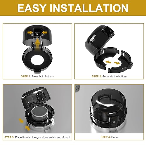 Miniatura 5 de Paquete de 5 fundas para pomos de estufa para seguridad infantil, fundas para pomos de estufa de gas de tamaño universal con adhesivo, resistentes