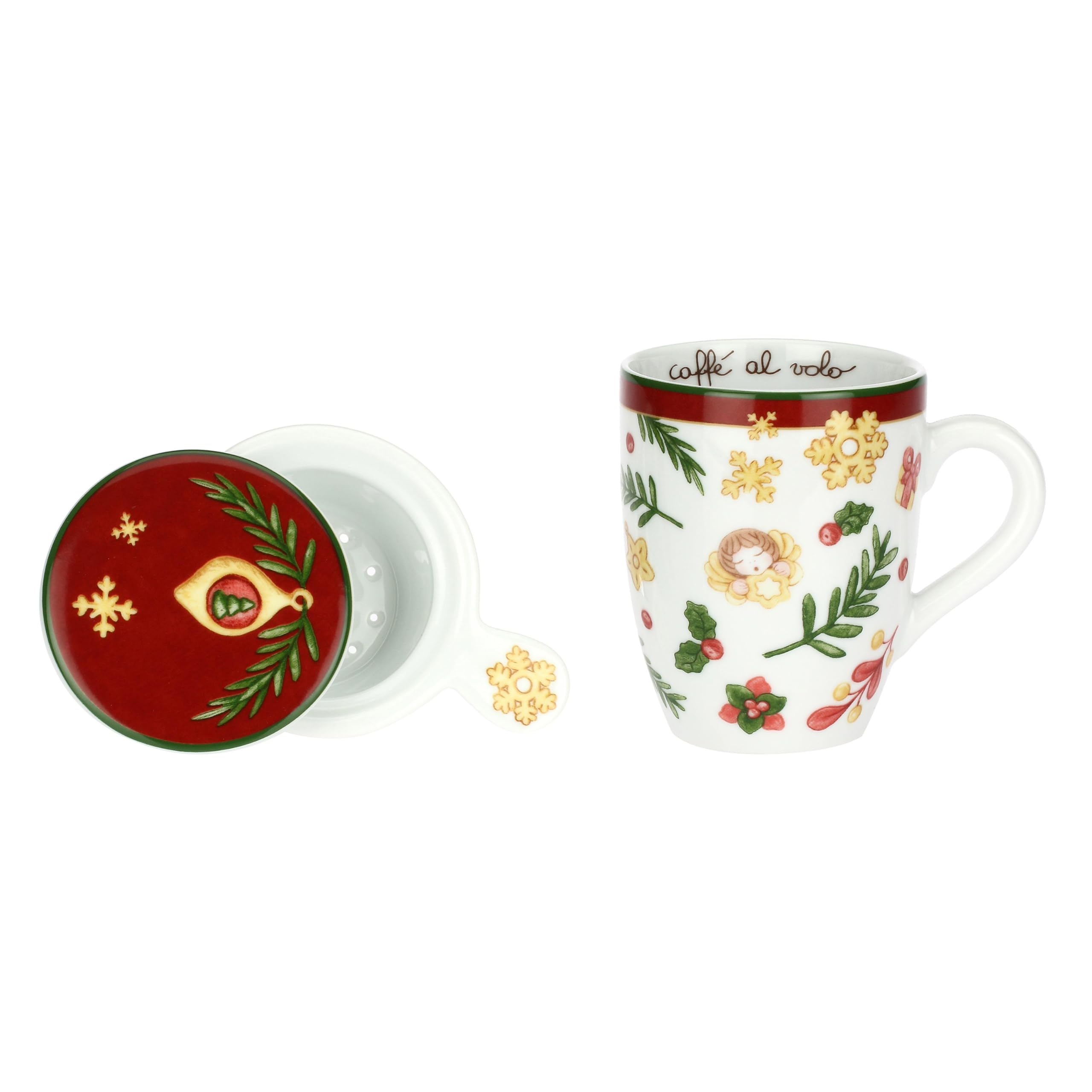 THUN Porcelanowa herbata na herbatę, 350 ml, średnica 9 cm, 12 cm, kolekcja świątecznych niespodzianek