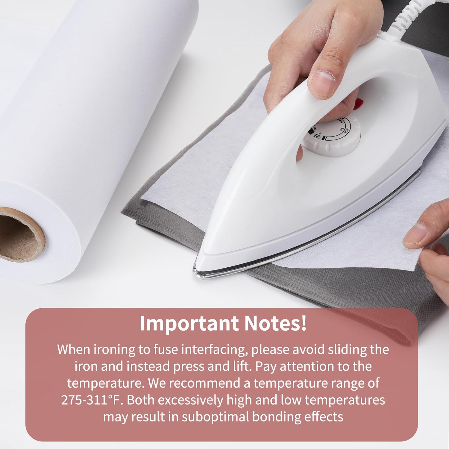 Medium Weight 12X 30 Yards Fusible Interfacing for Sewing,IronOn Non