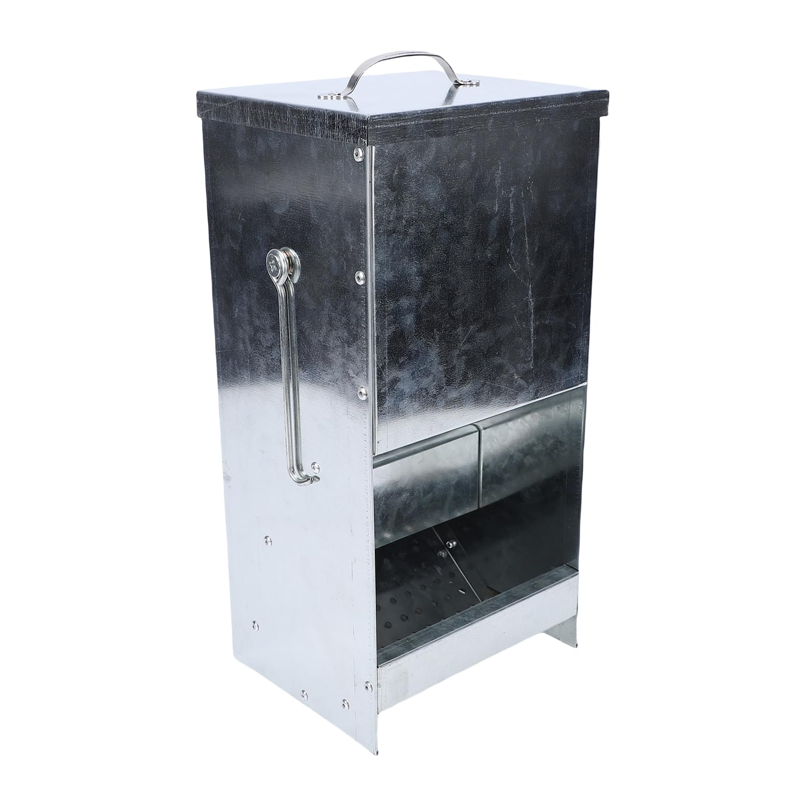 Srliya Dispenser di Cibo per Conigli da Esterno con Protezione Antipioggia per Mangiatoia per Conigli, Struttura Zincata