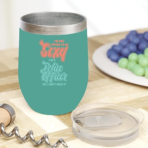 Miniatura 2 de I'm a Police Officer Can't Help Being Sexy Coffee & Tea Mug or Cop Decor - 12oz Wine Tumbler Mint