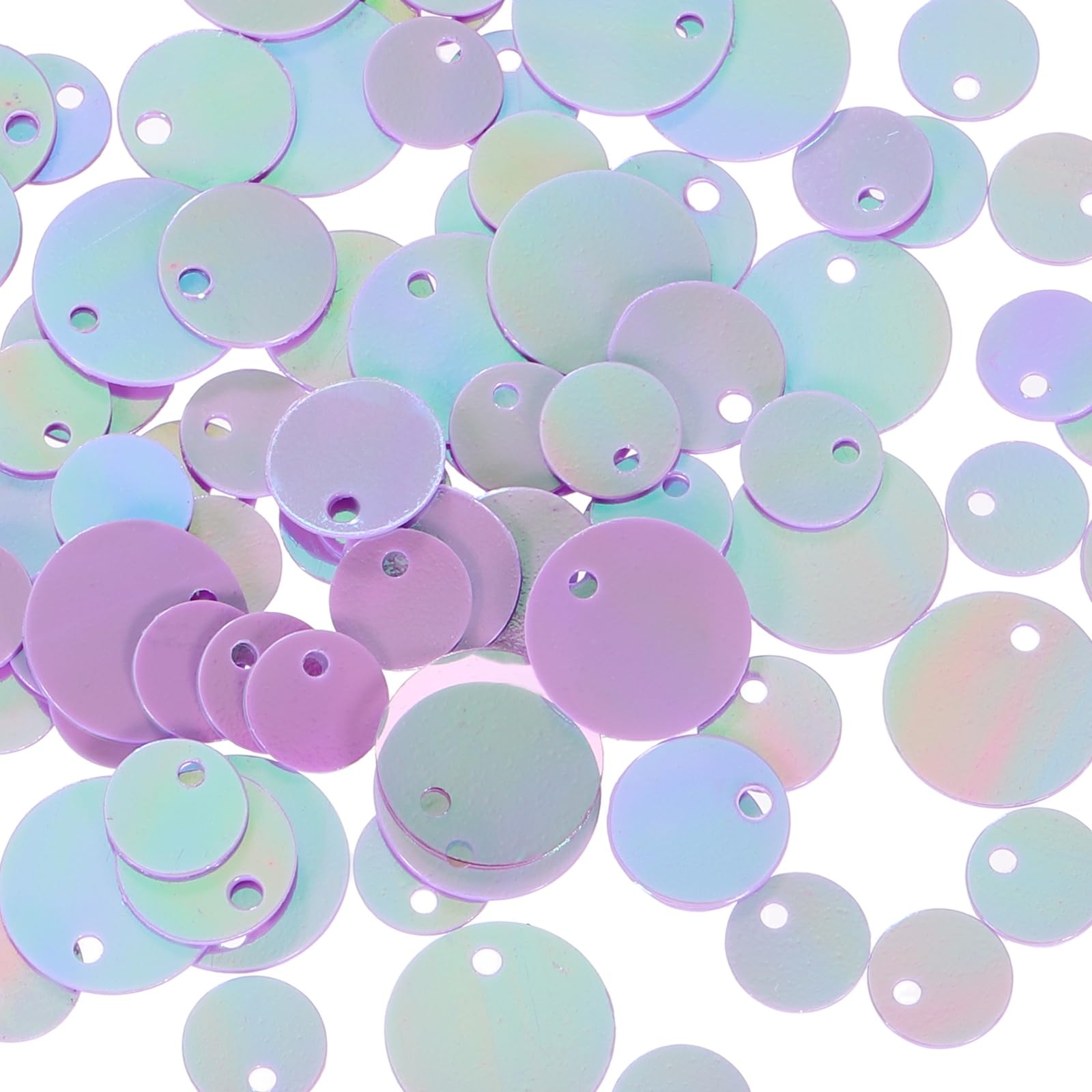 sourcing map 1500 Pcs Flat Round Sequins, 6/8/10mm Loose Paillettes Craft Sewing Sequins with Single Side Hole for DIY Embroidery Clothing Jewelry Making, Milk Tone Purple โ image 1