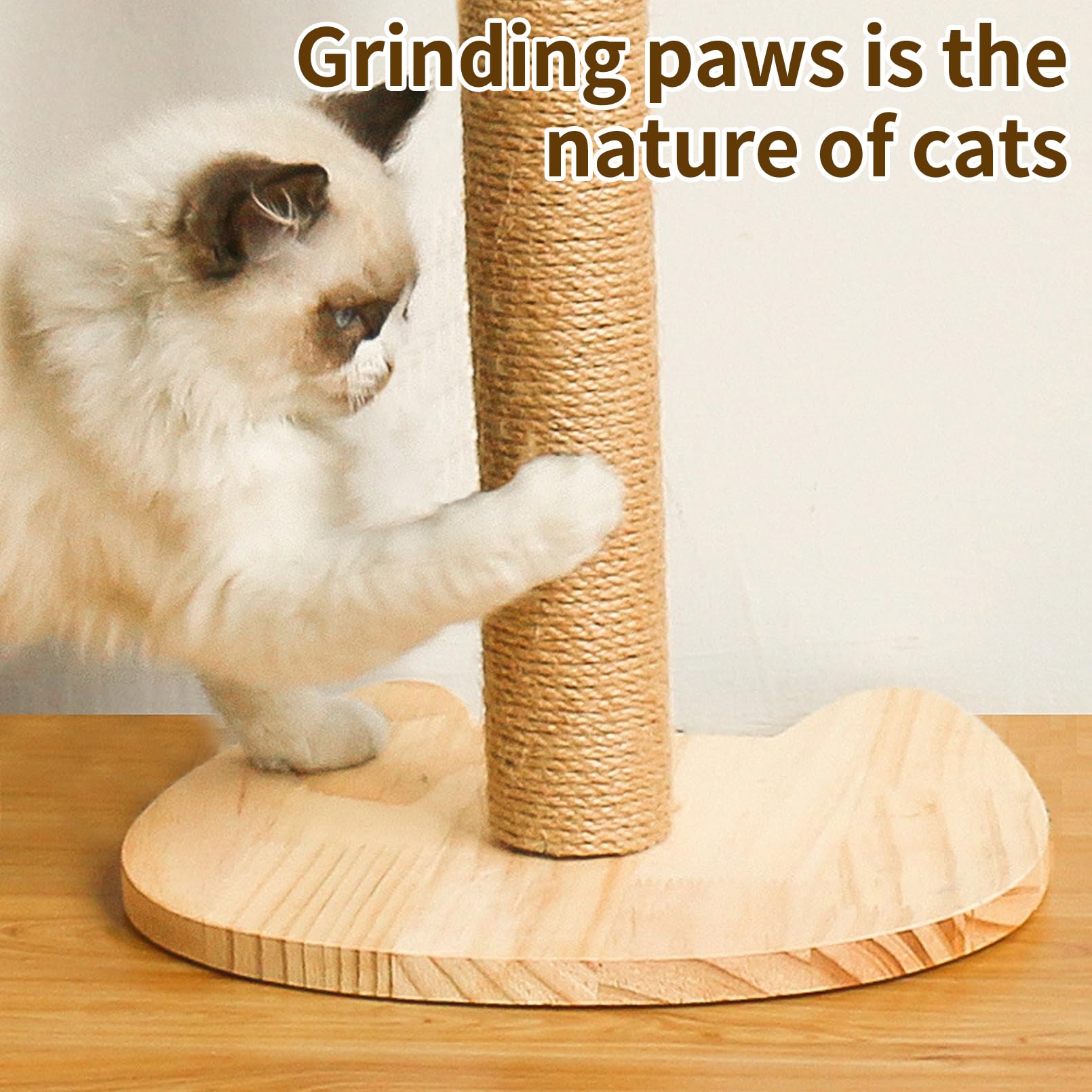 Poste rascador de repuesto para gatos de 15.7 pulgadas, sisal natural, extensión de repuesto para gatos, árbol, bricolaje, manualidades, repuesto de poste de cuerda de cáñamo, perca de escalada (4