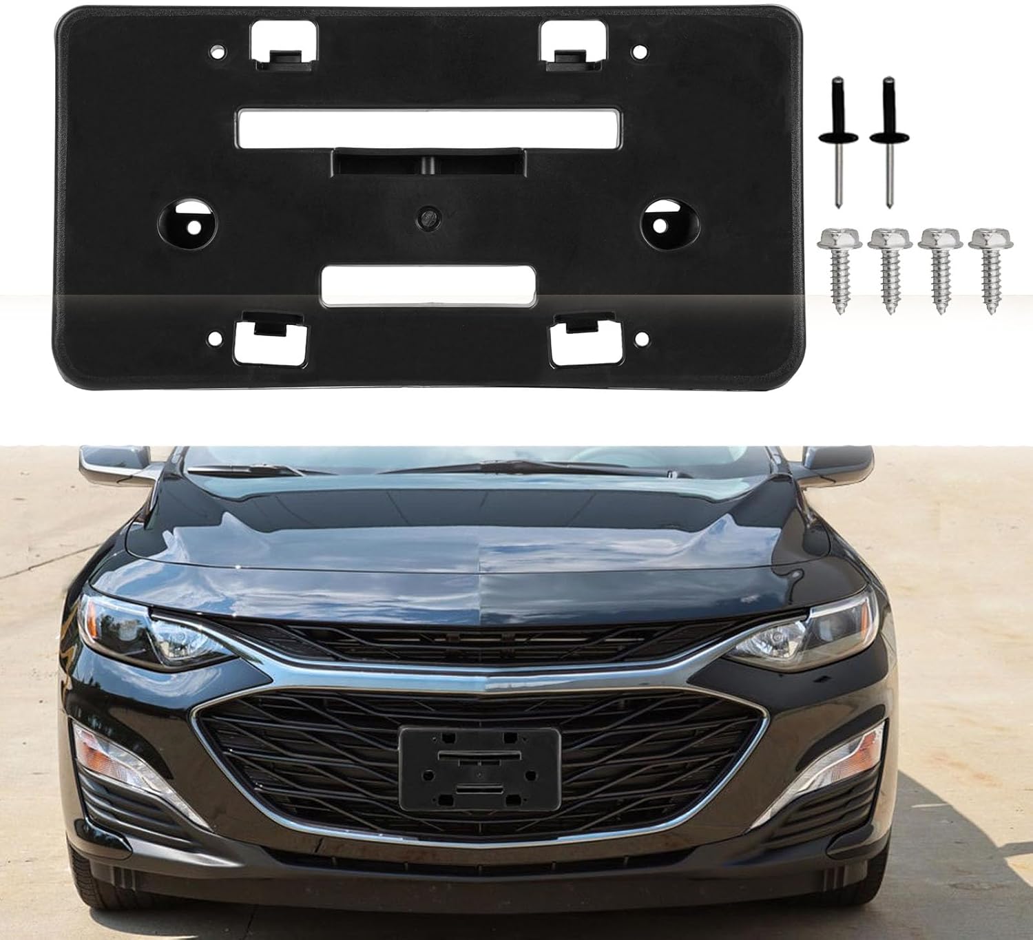 Front License Plate Bracket Compatible for 2019 2020 2021 2022 2023 2024 2025 Chevy Malibu 84524301 GM1068208 Front Bumper License Plate Holder Frame