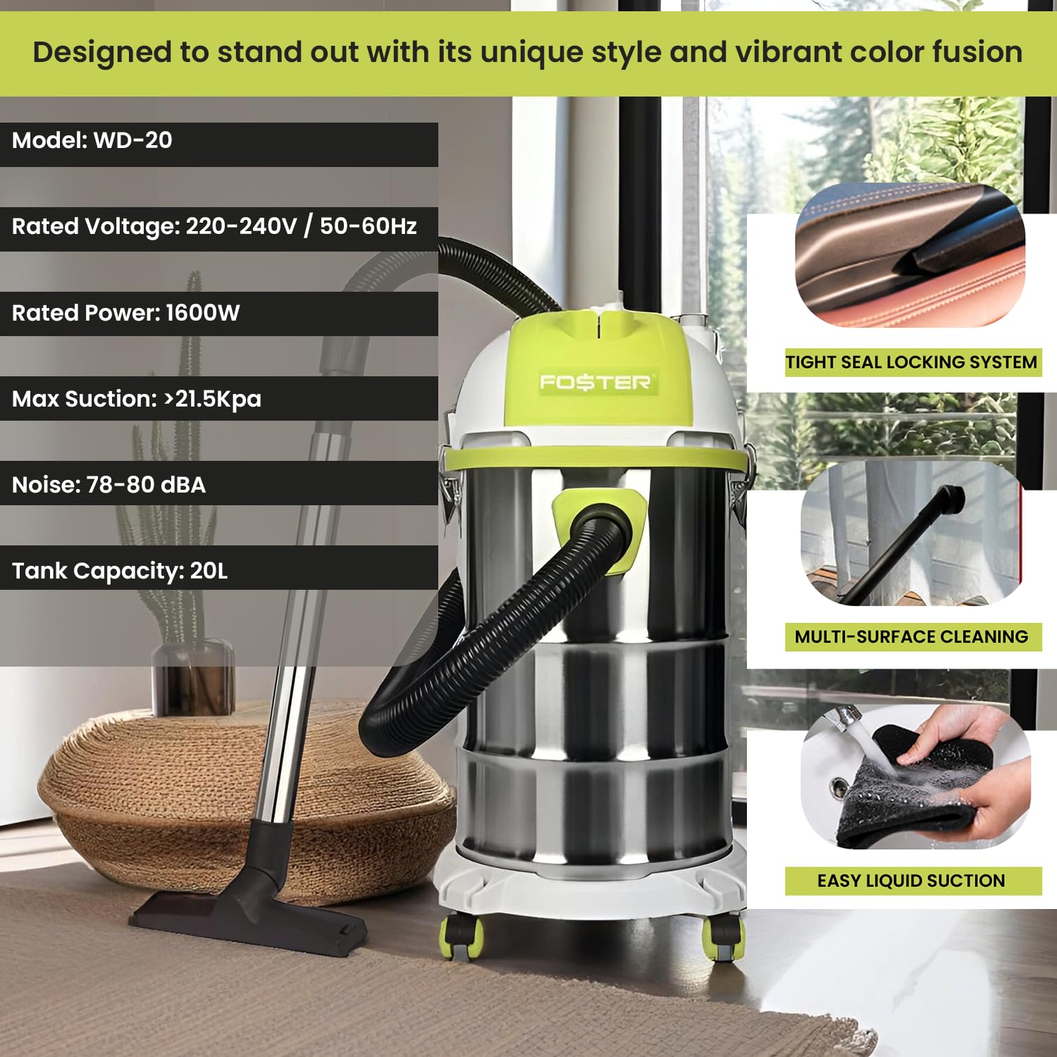 Foster WD-20 Wet/Dry Vacuum - Powerful & Blower Function -6 Foster WD-20 Wet/Dry Vacuum - Powerful & Blower Function -6