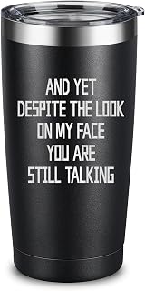 ARIABLE Funny Sarcastic Coffee Mug Drinking Cup for Coworkers 20oz Tumbler | 18/8 stainless steel laser engraved tumbler for coworker friend