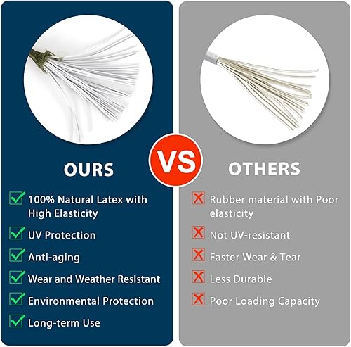 Miniatura 7 de Cuerdas elásticas con bolas de 12 pulgadas, 50 cuerdas elásticas resistentes para camping, refugio, cenador, pantalla de proyector, postes de tienda