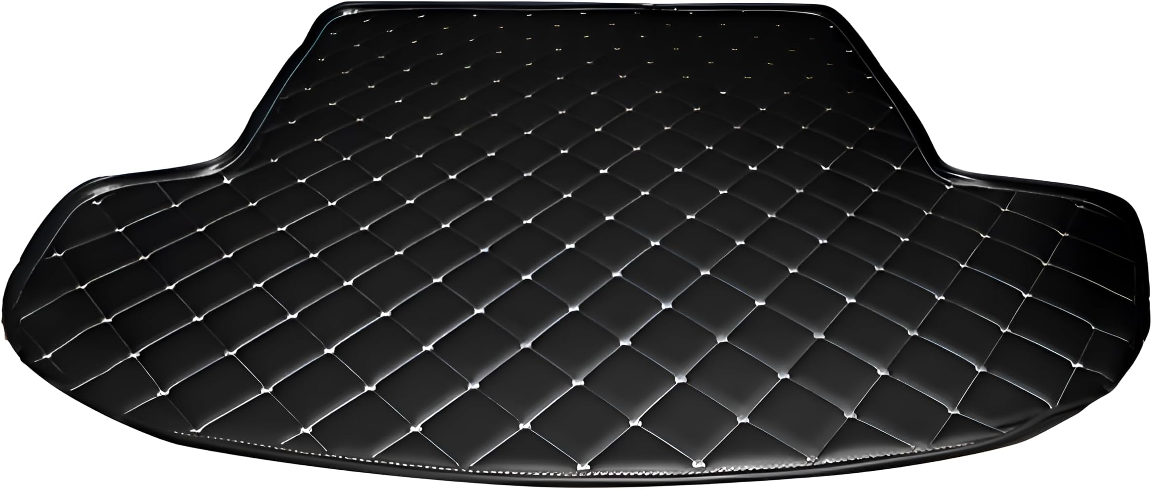 Leather Compatible With Volkswagen Virtus Custom Fitted Car Trunk/Boot Mat/Dicky Base Mat (Silver Black)