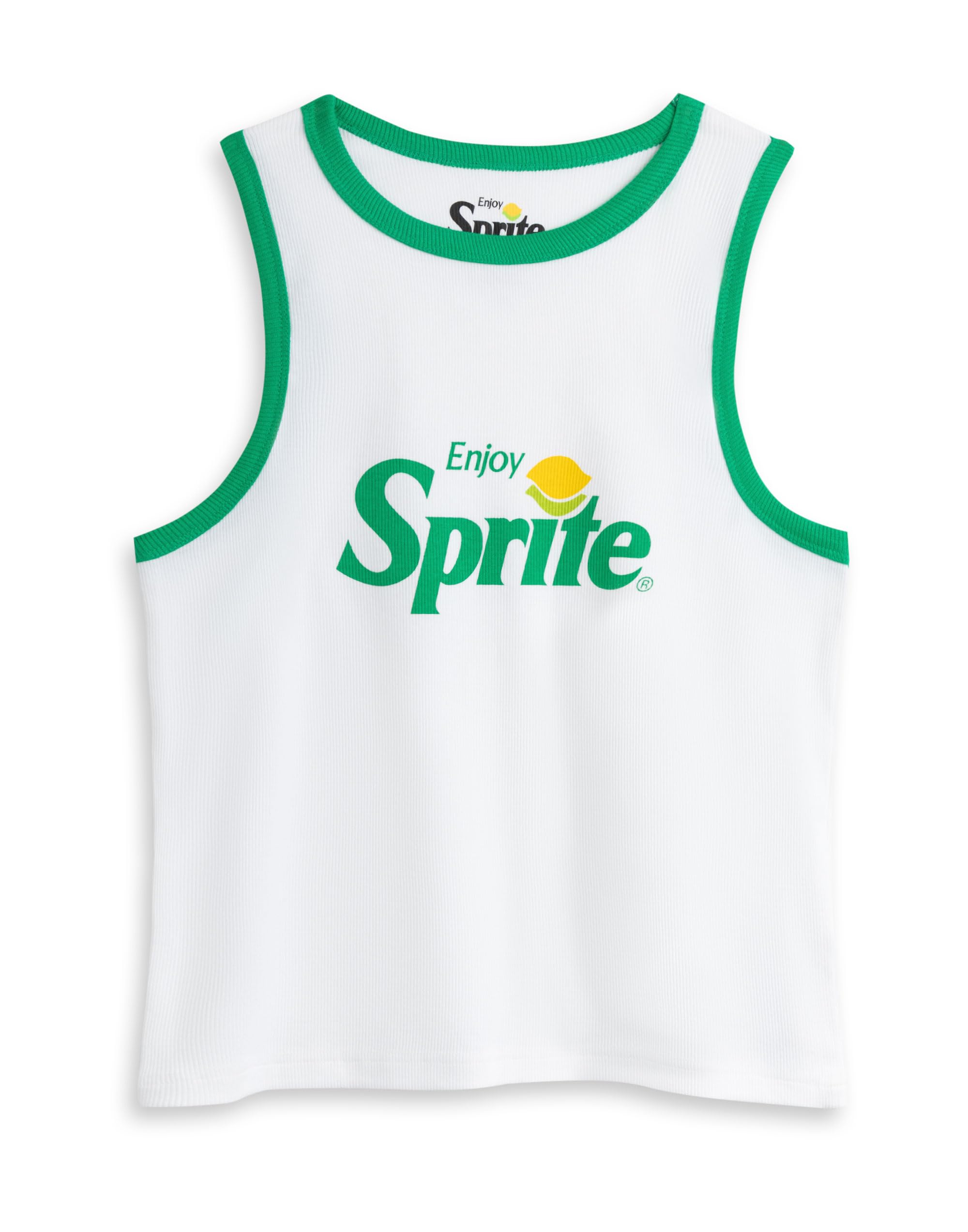 Coca-Cola Sprite Women's White & Green Pyjama Set | Sleeveless Vest and Shorts Sleepwear | Comfortable Loungewear Nightwear
