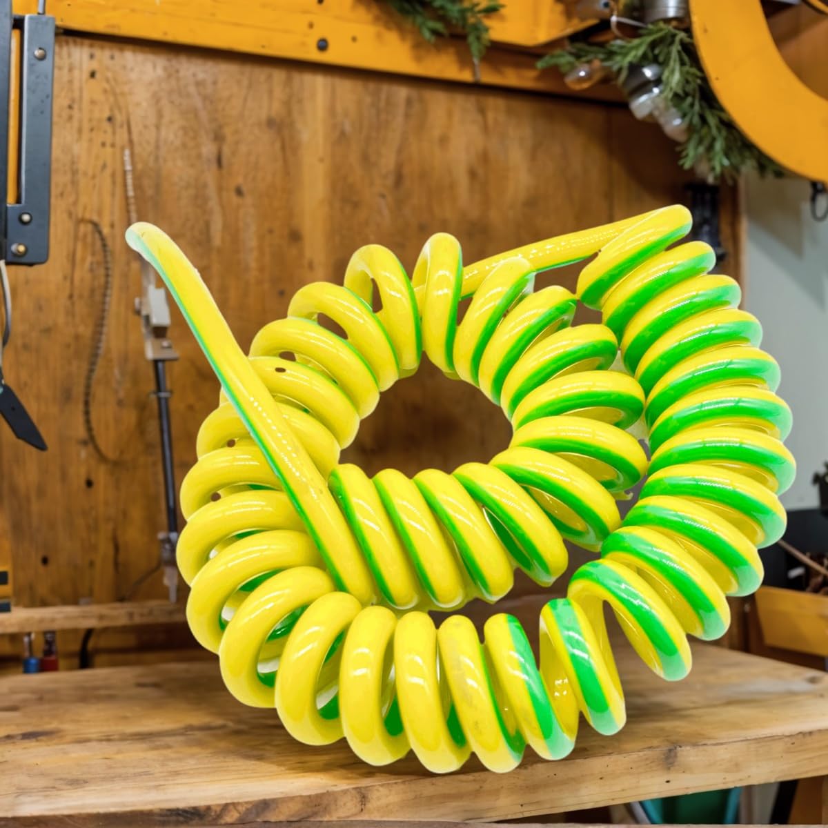 Cavo di alimentazione a spirale retrattile multipl Cavo di messa a terra a spirale unipolare da 10 mm² giallo-verde, allungabile 1 a 8 metri(Stretch 4 Meters)