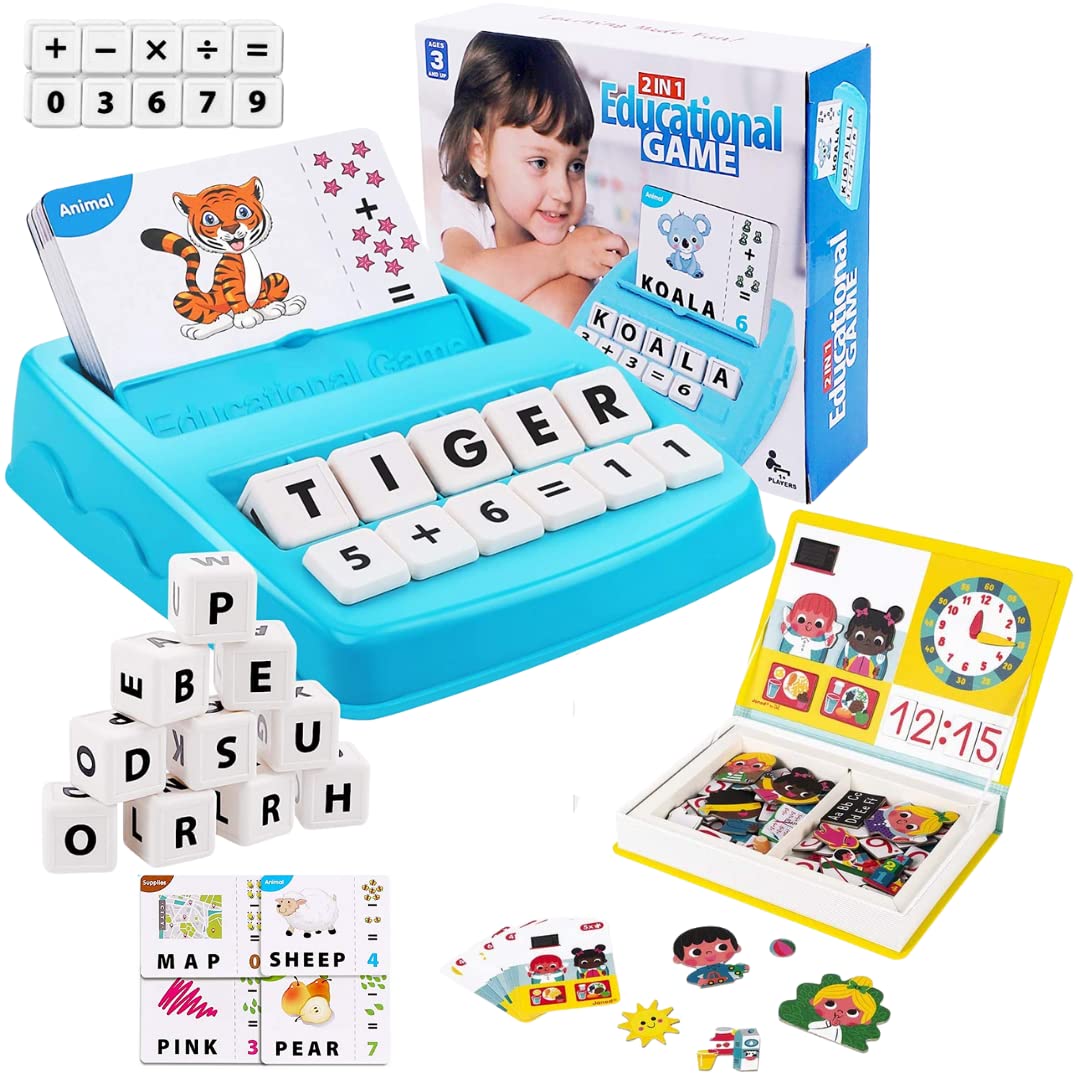 Learning Toys for Kids, Matching Letter Game, Educational Toys with Flash Cards, Spelling Game for 3-6 Year Old Boys Girls Preschooler Kindergarten