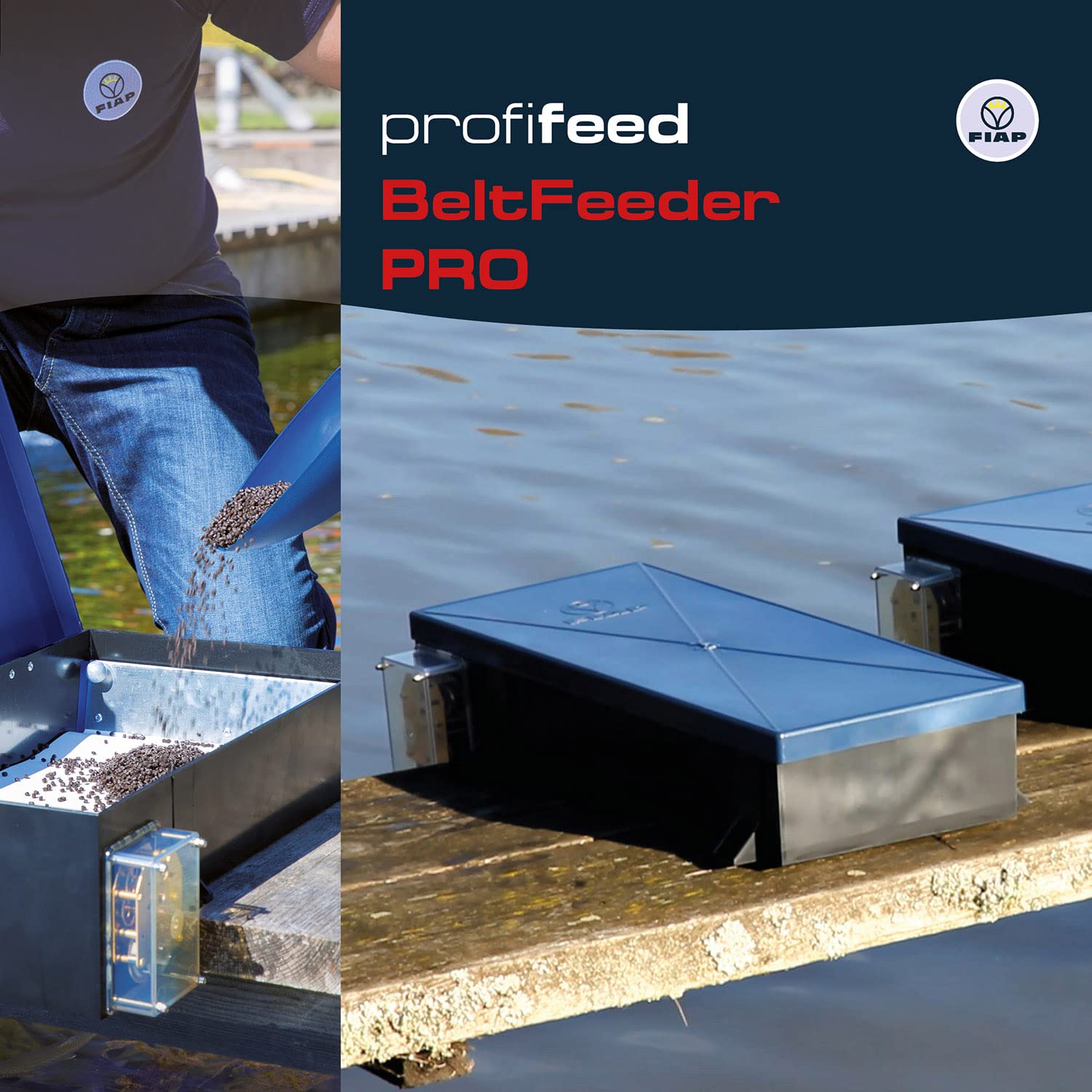 FIAP profifeed BeltFeeder PRO 3 kg / 12 h - Futterautomat - Fischfutterautomat - Teichwirtschaft - Teichfische - mechanisches Uhrwerk - Gleitringlager - Fischzucht - Füllmenge Futterkasten 3 kg