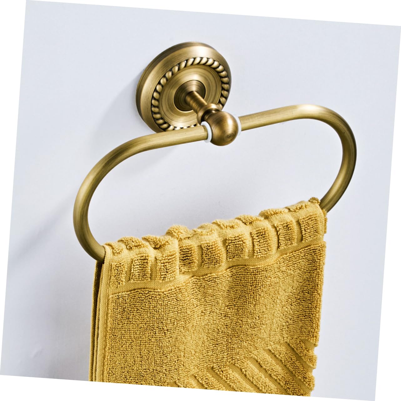 Wandmontierter Handtuchring Oval aus Kupfer Gold für Bad und Küche