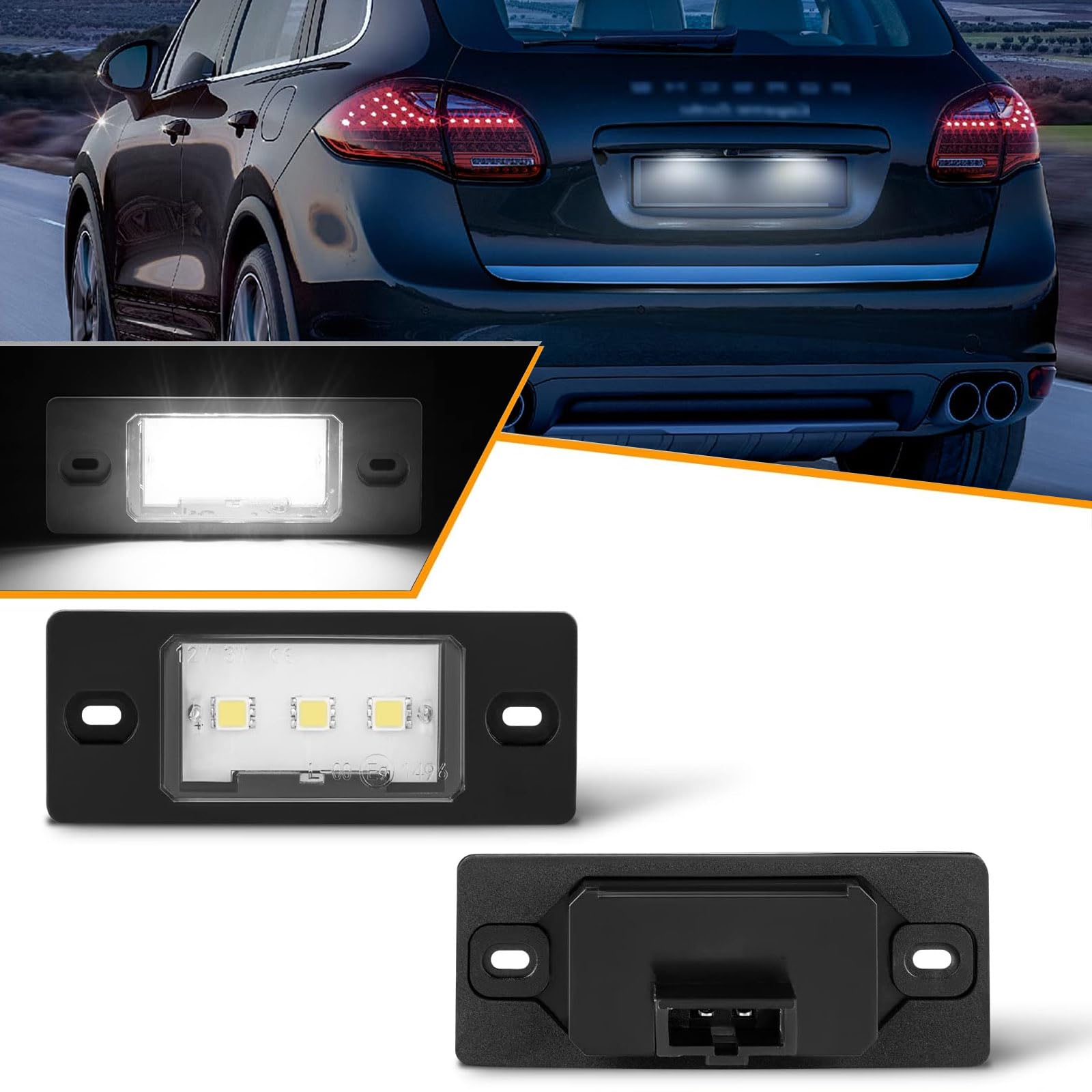 Luci Targa a LED per Porsche Cayenne VW GOLF5 Passat 3bg Tiguan Touareg Bora Skoda Fabia, Lampada Targa a LED 5050 SMD Canbus, 2 pezzi