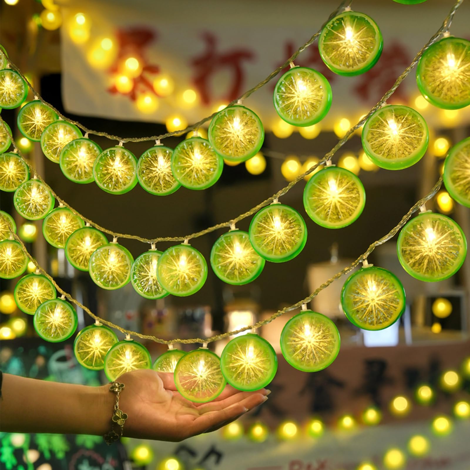 LED Fairy Lights, 1.5 M10 LED Lime Fairy Lights, Battery Operated, Decorative Light for Patio, Battery Operated for Carnival, Halloween, Outdoor and Indoor, Decorative Living Room, Bedroom — image 1