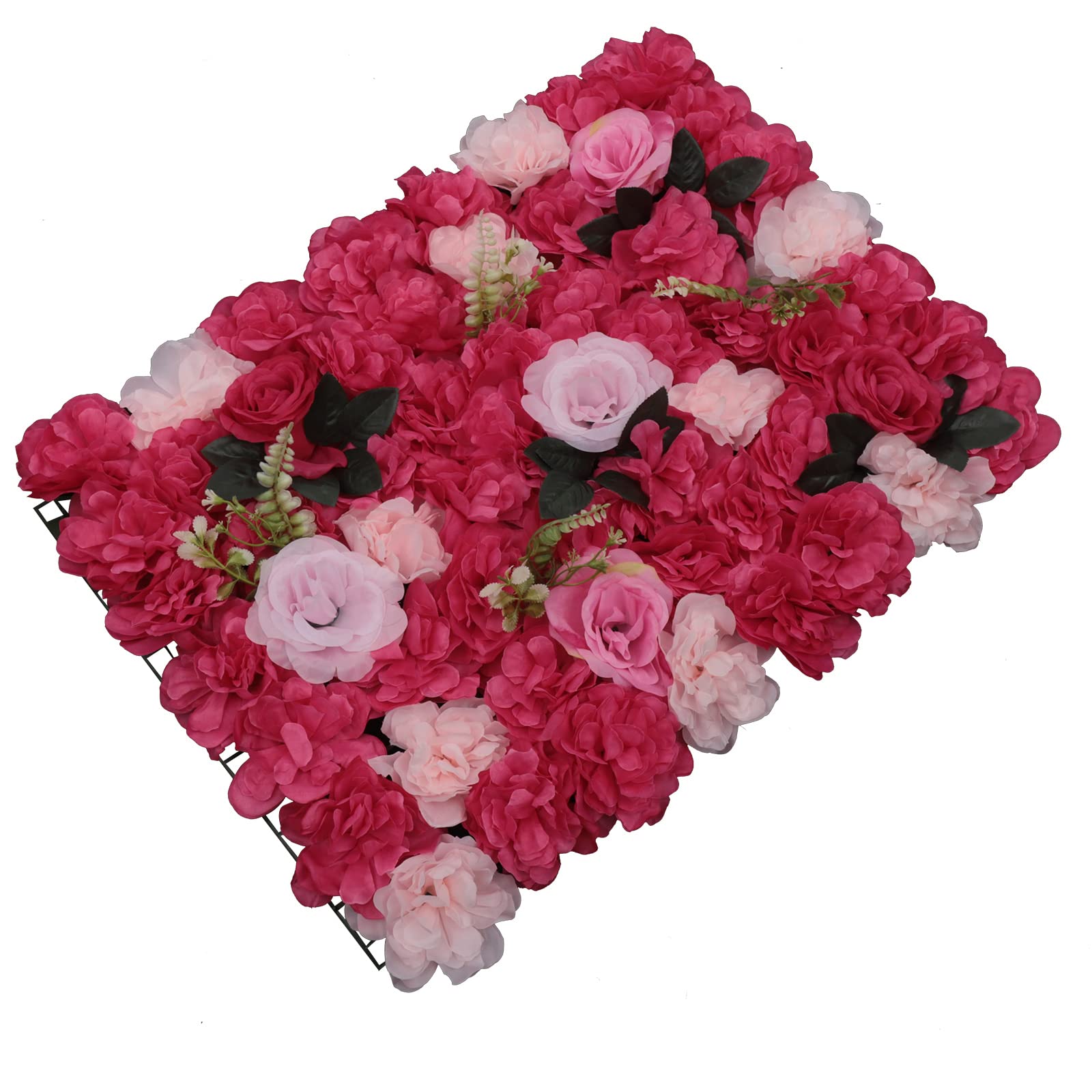 12 Stück Blumen Wand 40 X 60 cm Wasserdicht Kunstblumen Deko Künstliche Blumenwand Rosenwand Kunstblumenwand Set Blumen Wandpaneele für Hochzeit, Party, Schaufenster,Rose Farbe