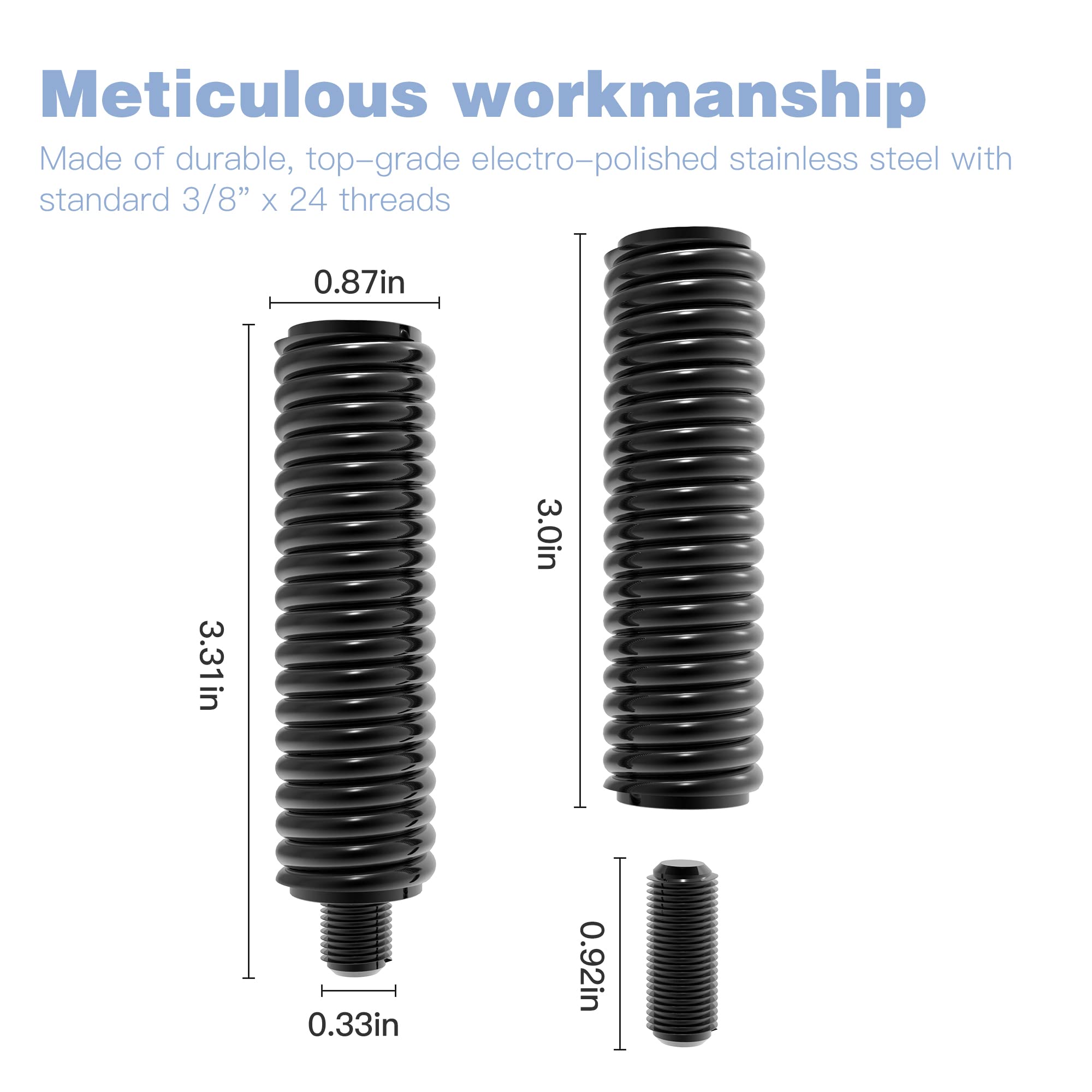 Firestik SS-3H Heavy Duty Stainless Steel Spring For CB/HAM Radio Antenna - 3/8x24 Thread