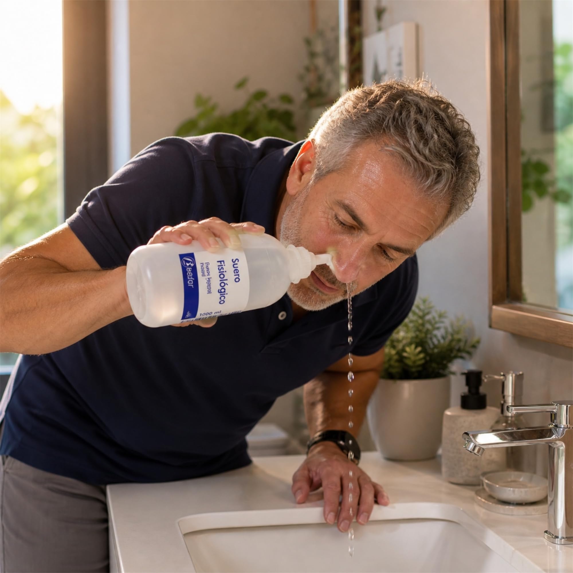 Botellas Suero Fisiológico 1 Litro Pack 3 | Solución Salina Estéril 0,9% para Higiene Nasal, Limpieza Ocular y Lavado de Heridas | Formato Ahorro 3 Litros para Uso Diario