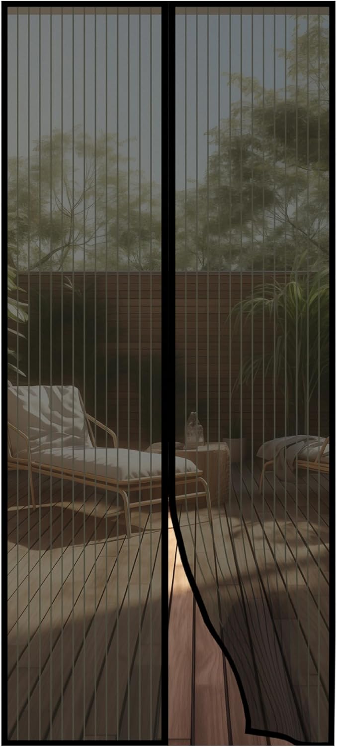 Onpira® Fliegengitter Tür 100x210 cm – Magnetvorhang für Balkontür & Terrassentür – Insektenschutz ohne Bohren – Schwarz  selbstschließend  luftdurchlässig  ideal für Haustiere & Kinder