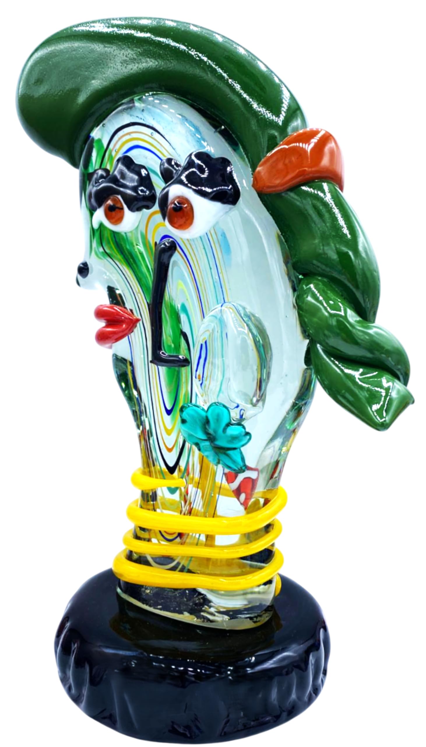Sculpture visage en verre de Murano idée cadeau d'art unique pour collectionneur