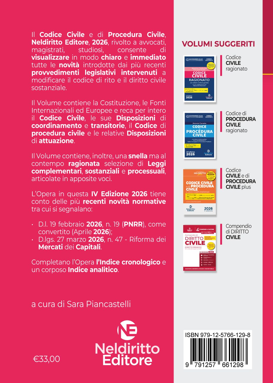 Codice Civile e di Procedura Civile in Udienza II Ediz. Aprile 2026 Aggiornato al Mercato dei Capitali